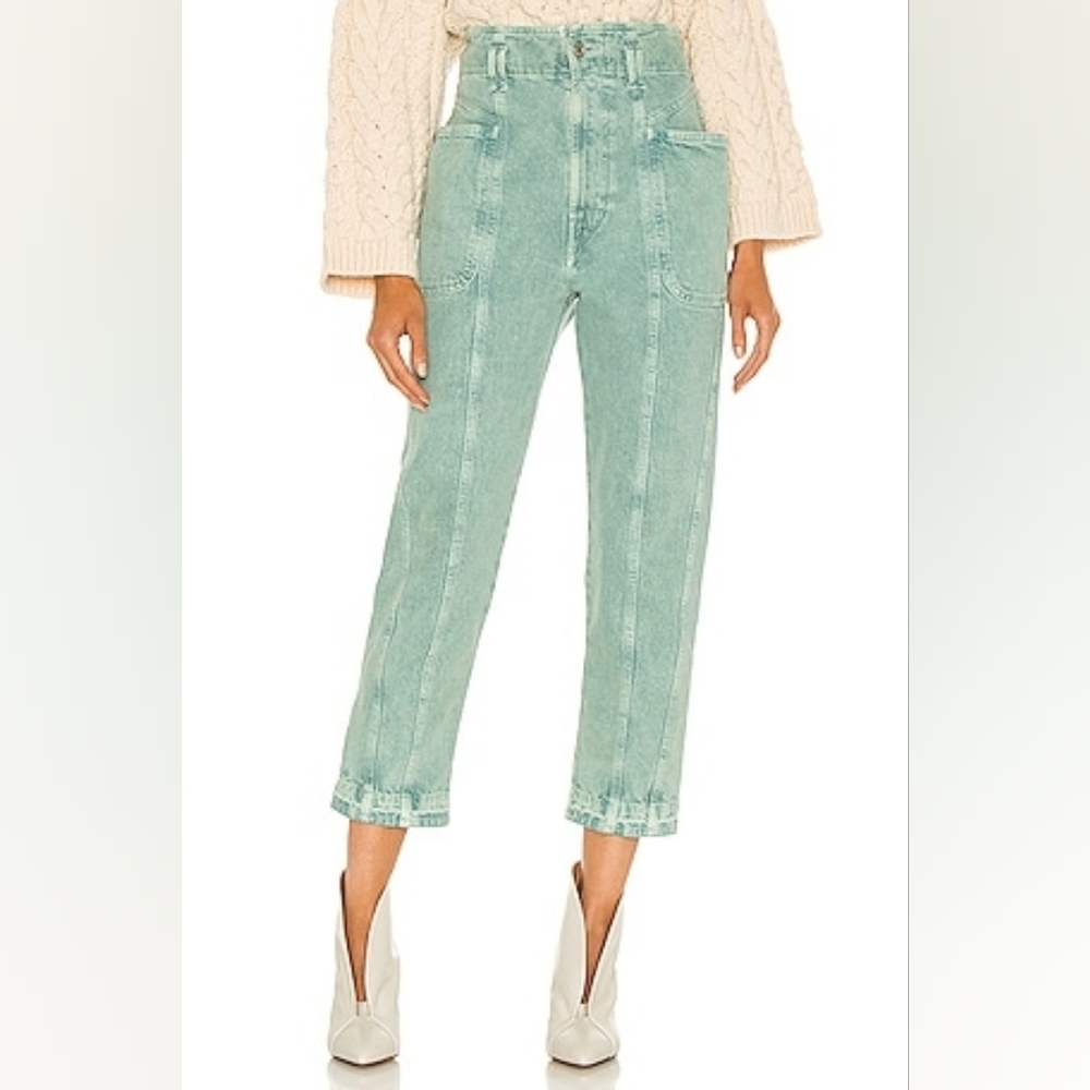 Isabel Marant Etoile Tucson High Waist Crop Nonstretch Jeans